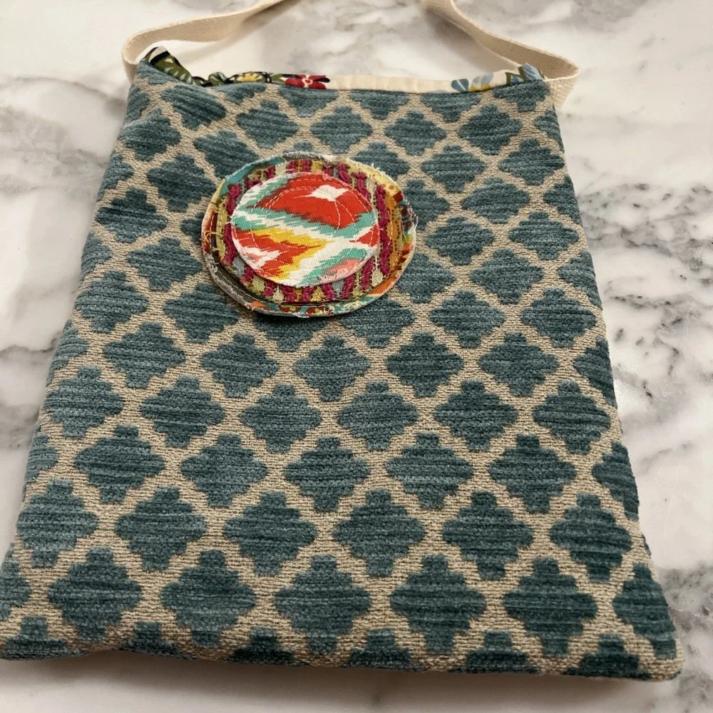 Pinkie Pearl Co. Handmade Purse Hobo Tote Boho Crossbody Cloth Bag Recycled